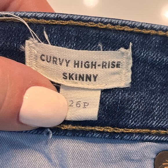 Madewell Curvy High Rise Skinny Jeans Dark Wash 26P - Picture 10 of 14
